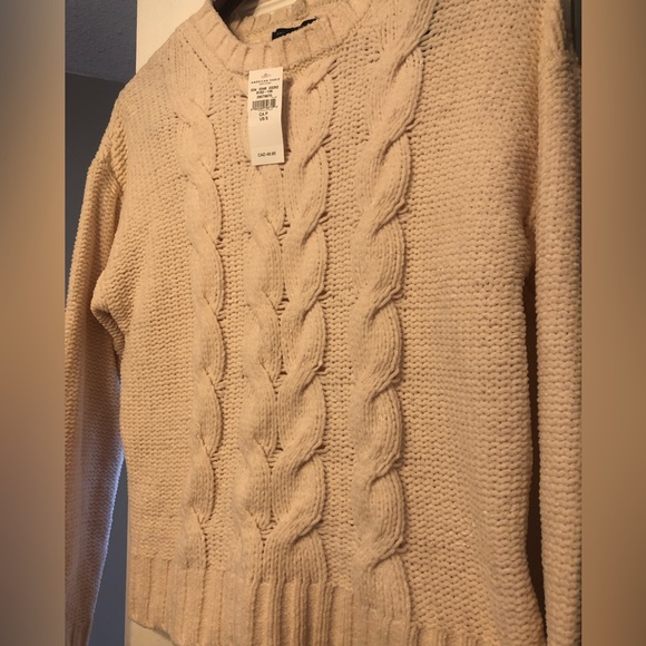 American Eagle Cable Knit Sweater in Cream - Picture 2 of 11